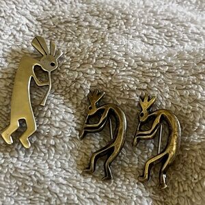 Three Native American Sterling Silver Pins